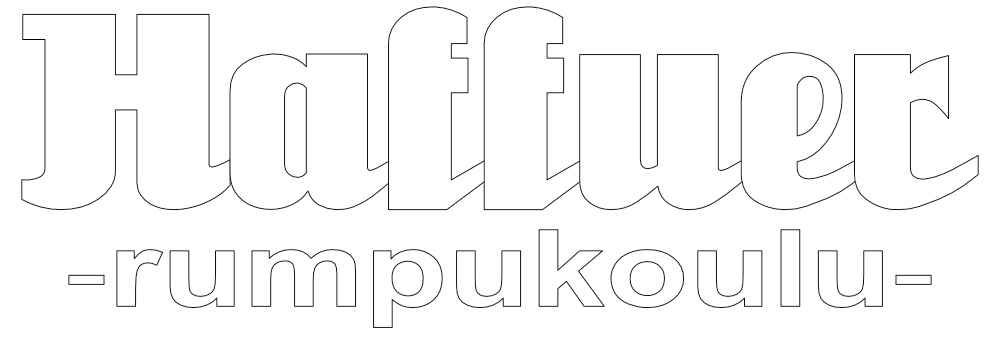 a white logo on a black background